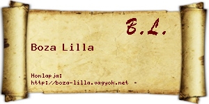Boza Lilla névjegykártya